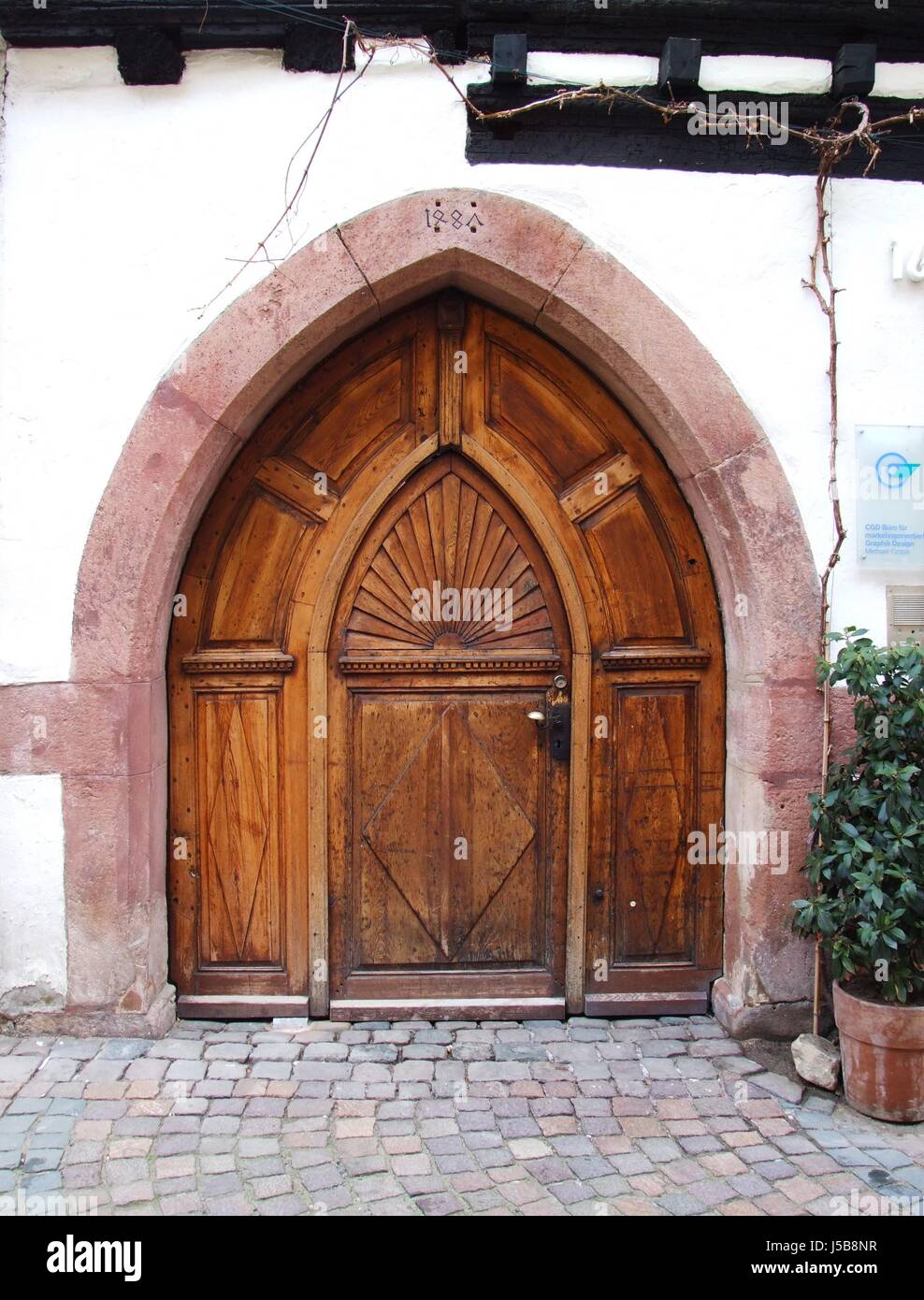 pointed arch door Stock Photo