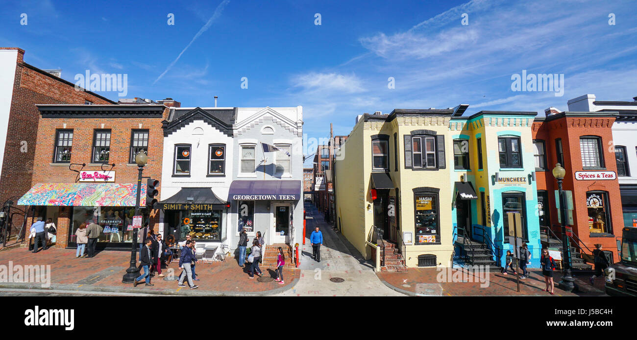 Typical colorful buildings in Georgetown Washington - WASHINGTON DC ...