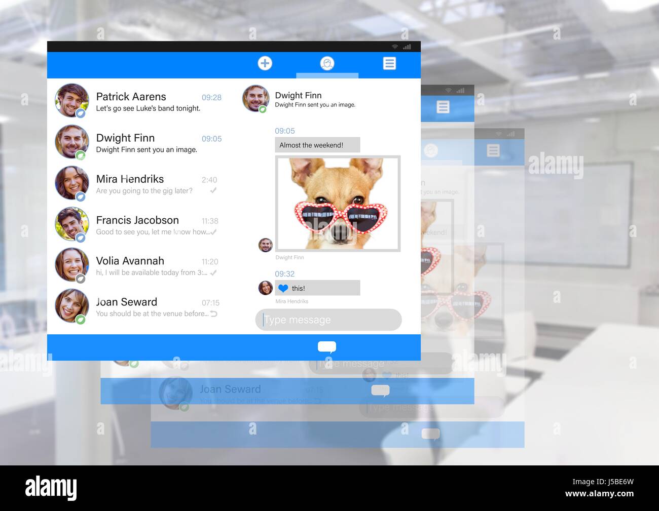 Digital composite of Social Media Messenger App Interface Stock Photo ...
