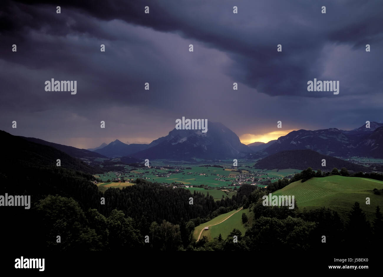 grim weather over the grimming Stock Photo Alamy