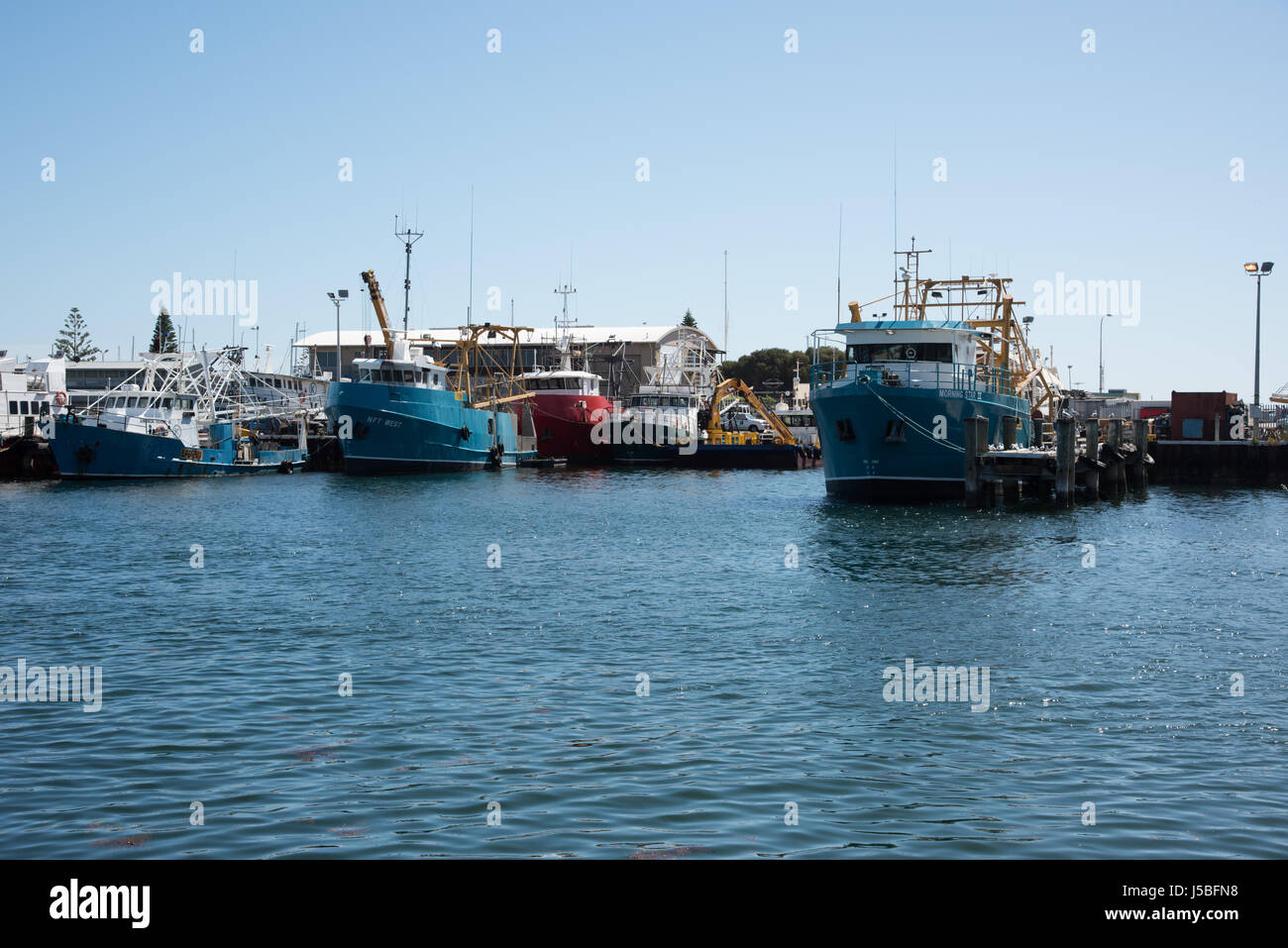Commercial fishing boats in the Fishing Boat Harbour in Fremantle