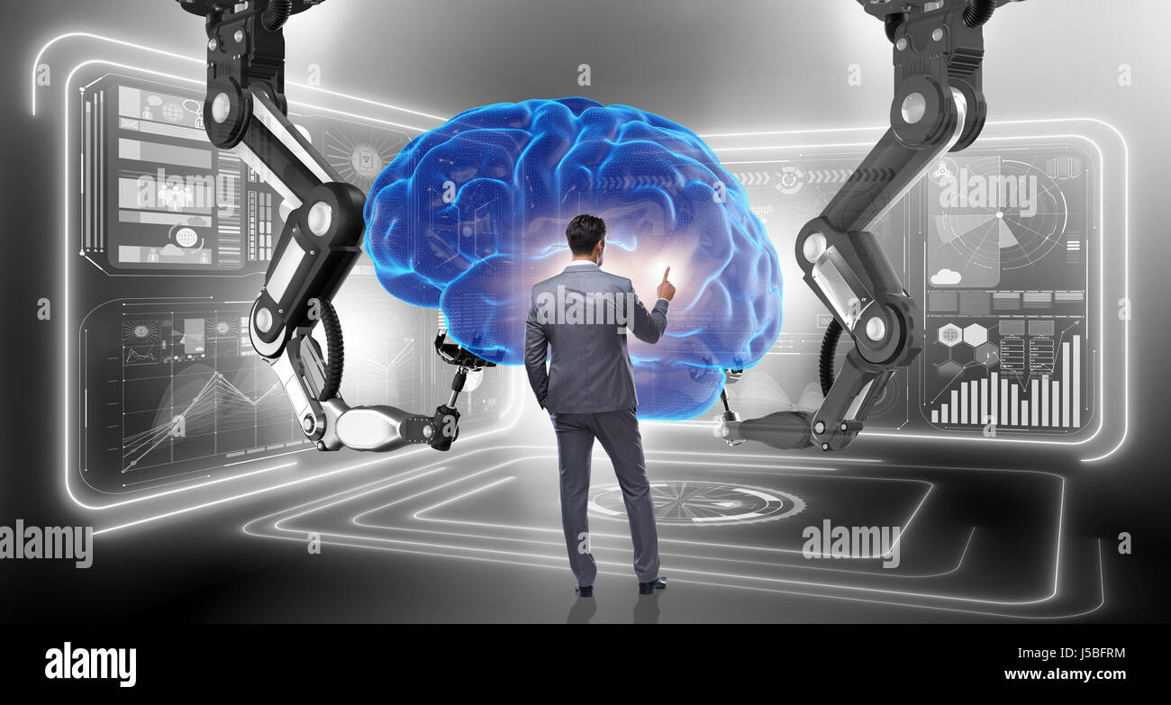 Artificial intelligence concept with businessman Stock Photo - Alamy