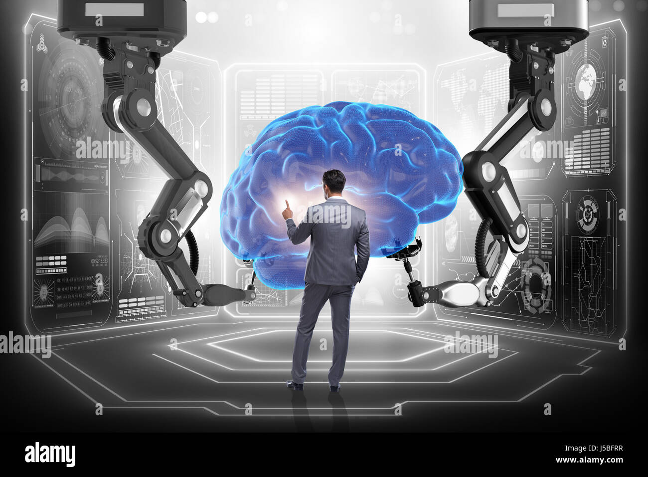Artificial intelligence concept with businessman Stock Photo - Alamy