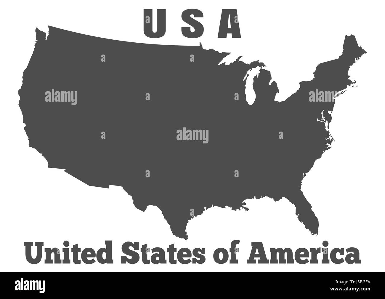United States of America USA - high detailed map Stock Vector