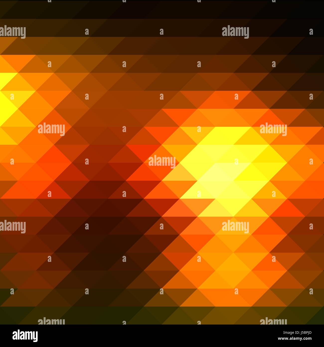 Black orange yellow abstract geometric background with rows of triangles, square Stock Vector
