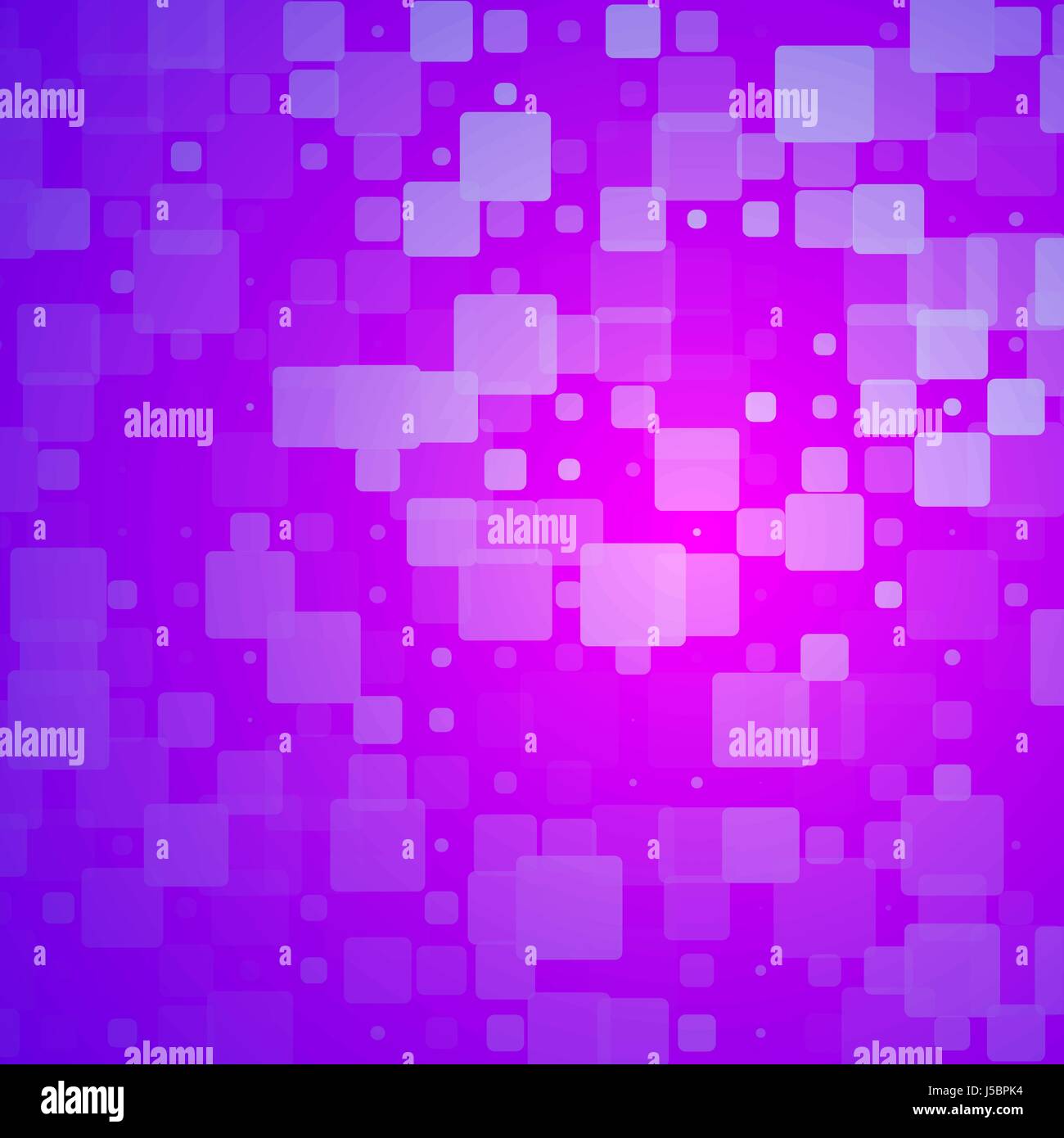 Purple lilac pink vector abstract glowing background with random sizes rounded tiles square Stock Vector