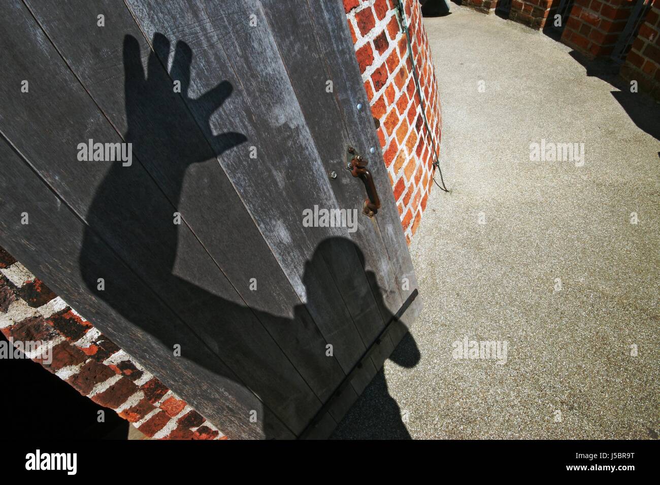 tower art door fantasy ruins ghost shadow play doorknob shaddow shadow shadows Stock Photo