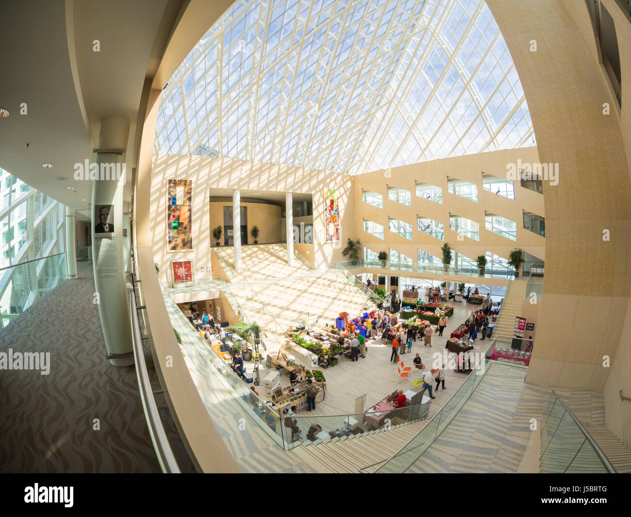 A wide angle, fisheye view of the City Market (City Farmers' Market