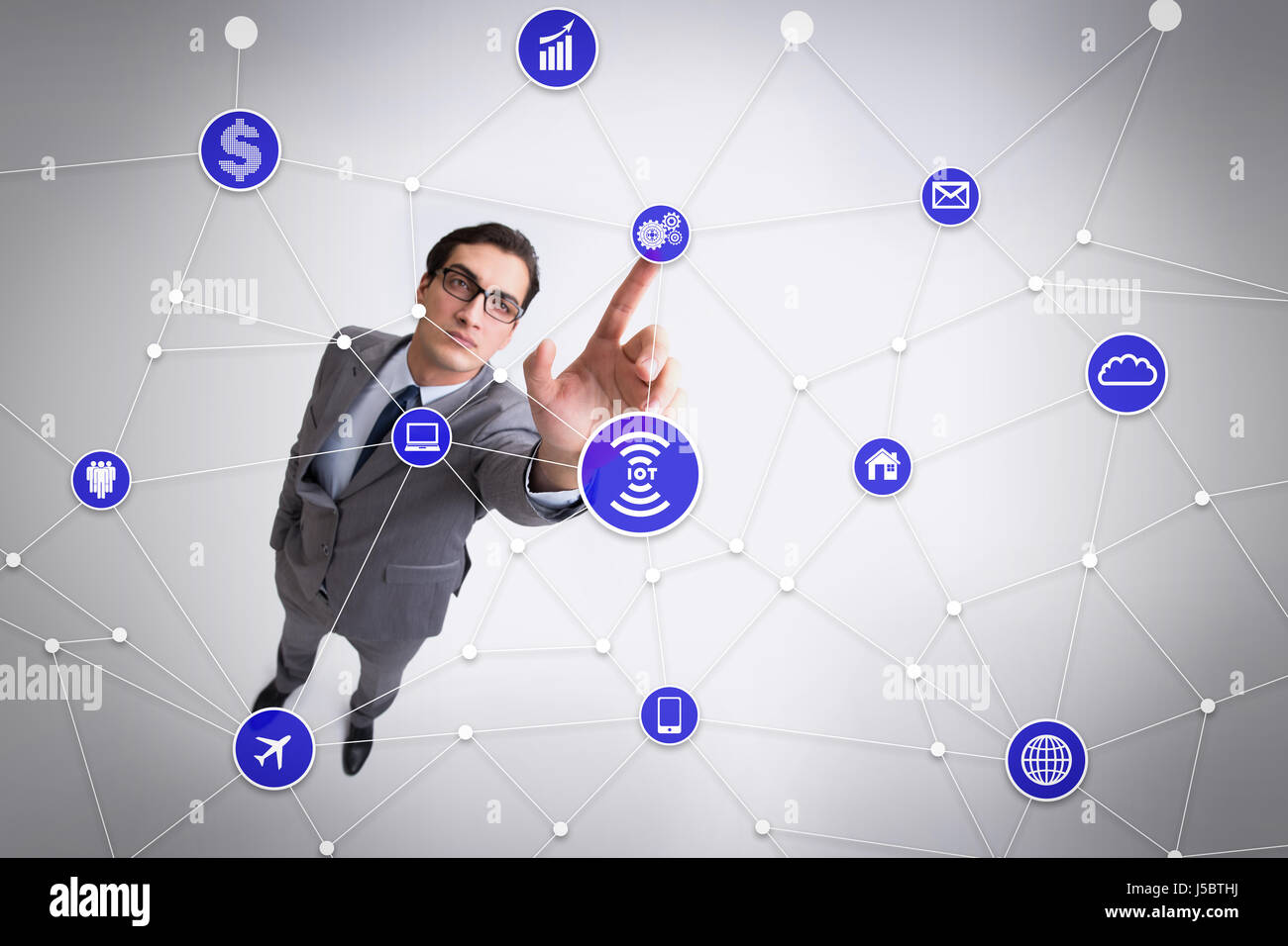 Internet of things concept with businessman Stock Photo - Alamy