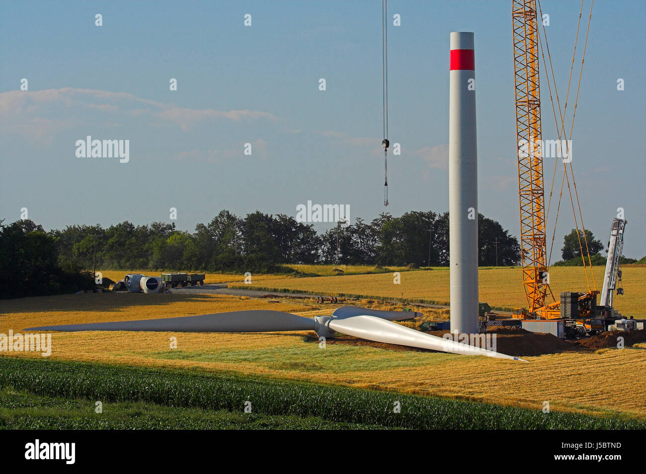 construction of a wind power plant Stock Photo