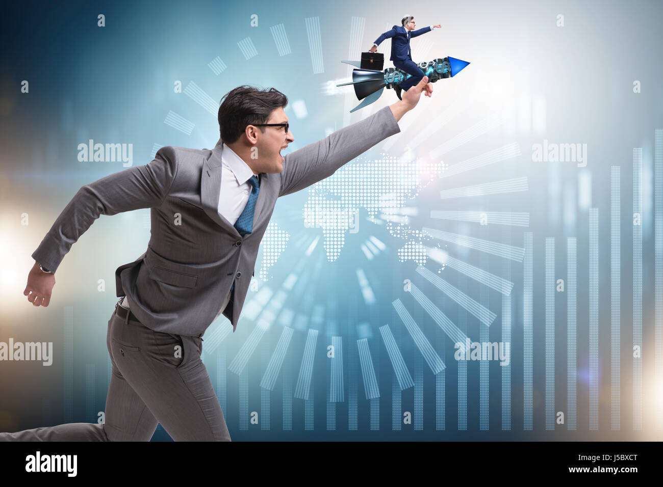 Businessman in start up business concept Stock Photo - Alamy