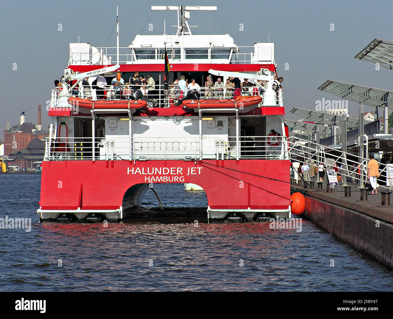 traffic transportation navigation harbor hamburg gangplanks harbours dock ferry Stock Photo
