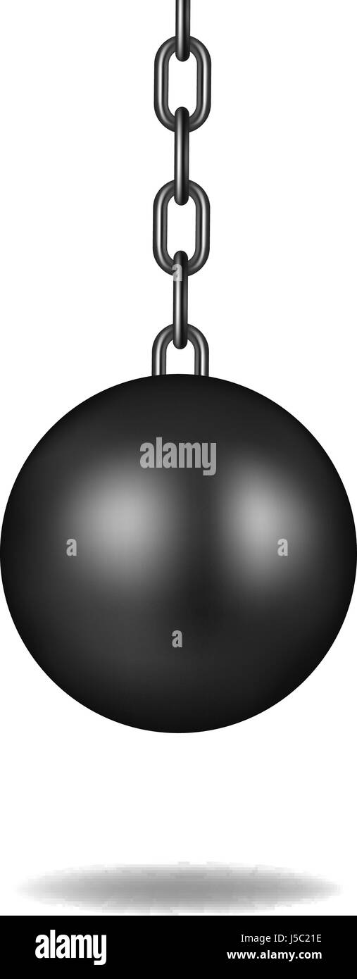 Wrecking ball in black design on white background Stock Vector