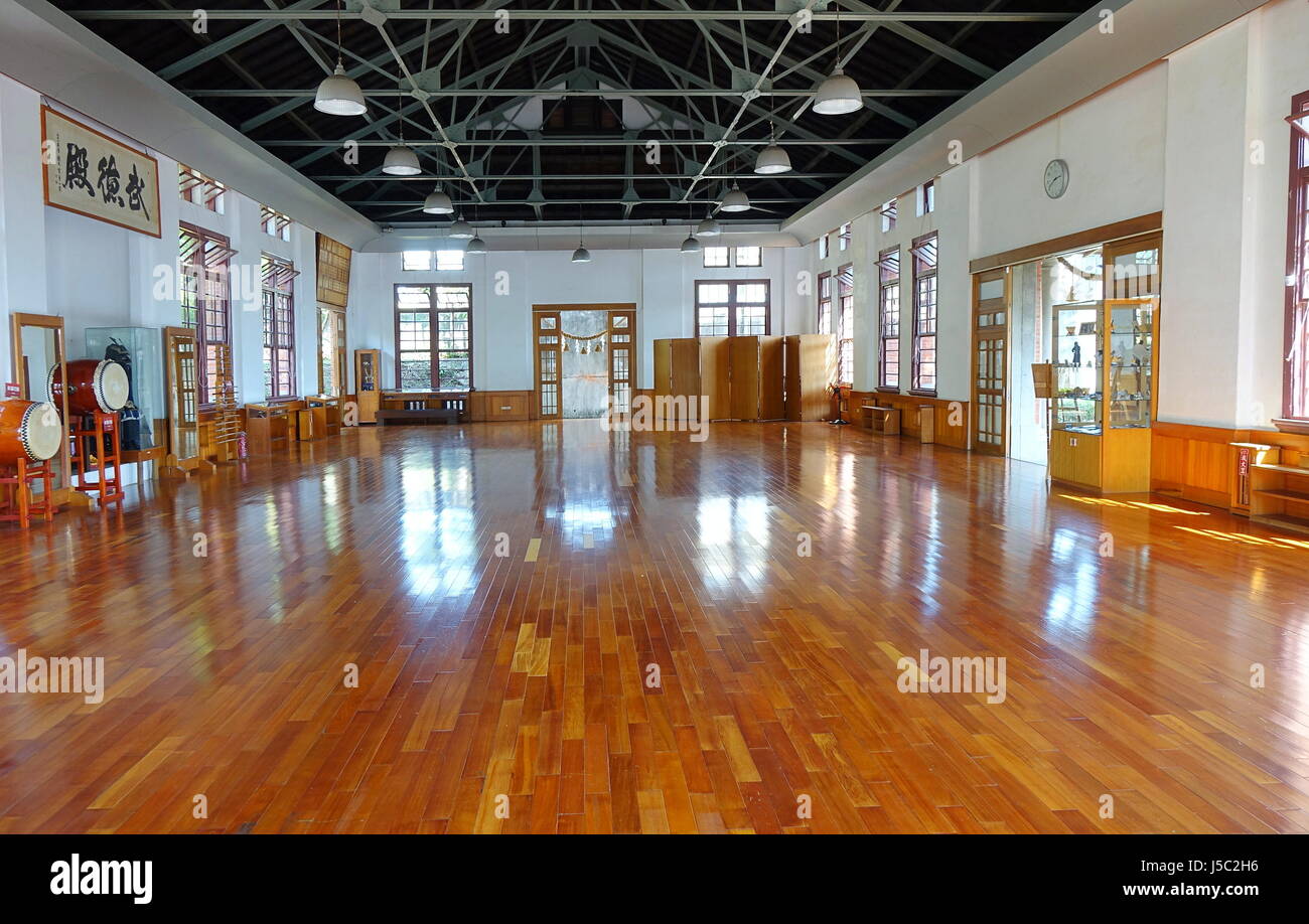 KAOHSIUNG, TAIWAN -- APRIL 29, 2017: Interior view of the Wu De Martial Arts Hall, which was originally built by the Japanese colonial government in 1 Stock Photo