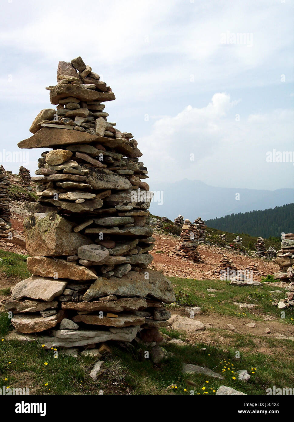 historical story stone holiday vacation holidays vacations alps hike go hiking Stock Photo