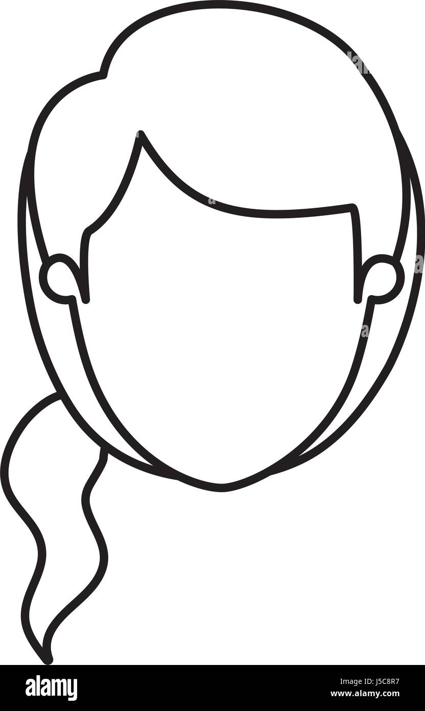 Silhouette Image Caricature Front View Faceless Woman With