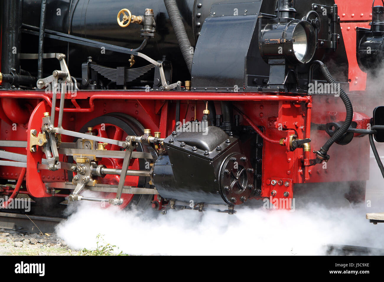 railway locomotive train engine rolling stock vehicle means of travel rail Stock Photo