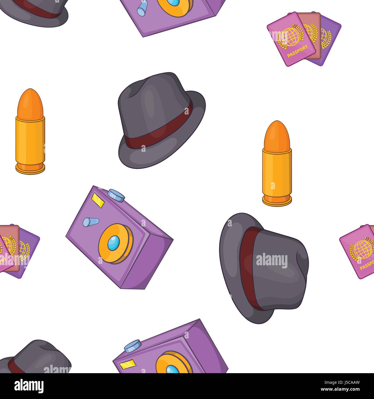 Detective elements pattern. Cartoon illustration of detective elements ...