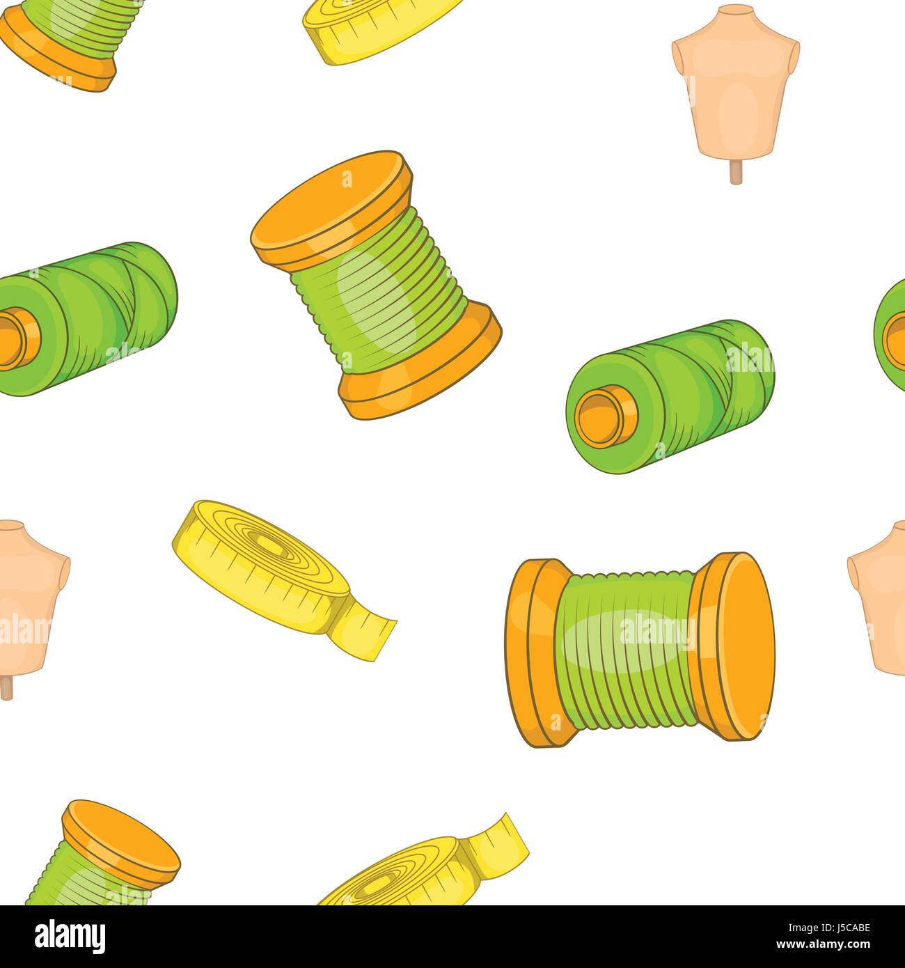 Sewing elements pattern. Cartoon illustration of sewing elements vector ...