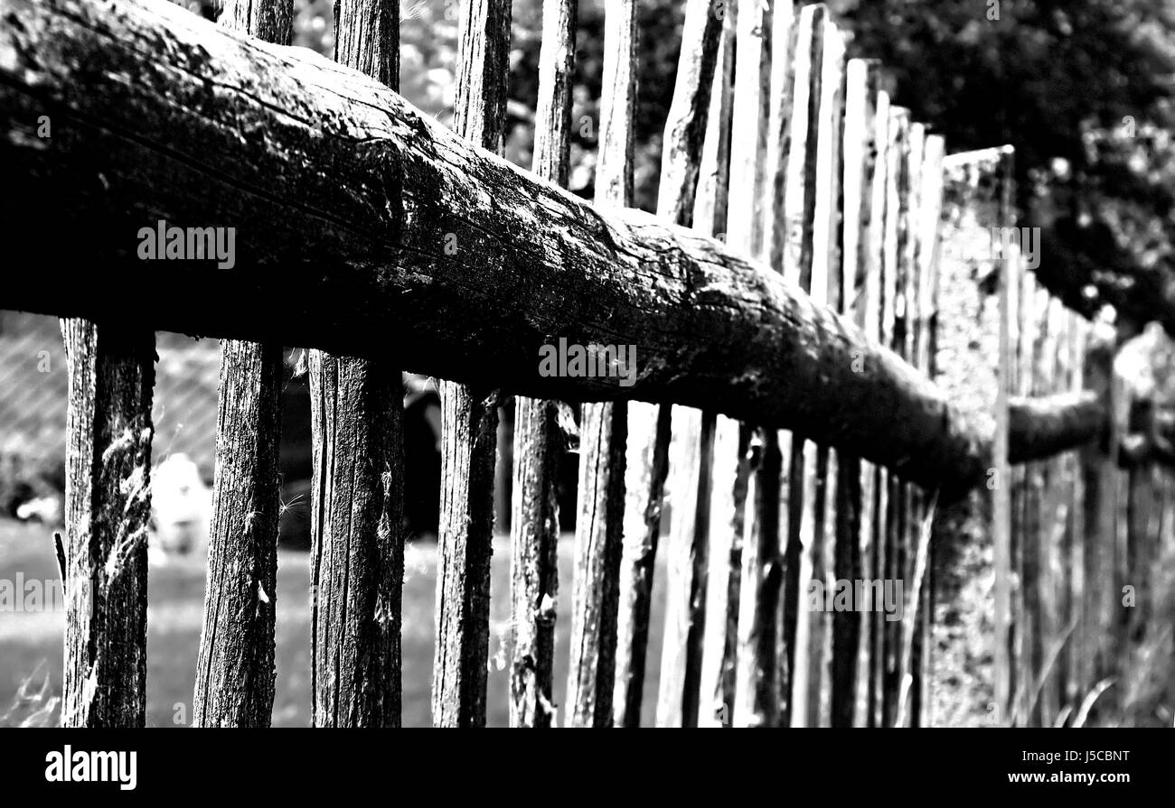 Wood fenced Black and White Stock Photos & Images - Alamy