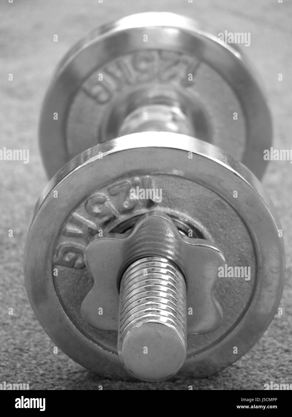 sport sports steel accessories accessory chromium weight dumb bell sport-turned Stock Photo