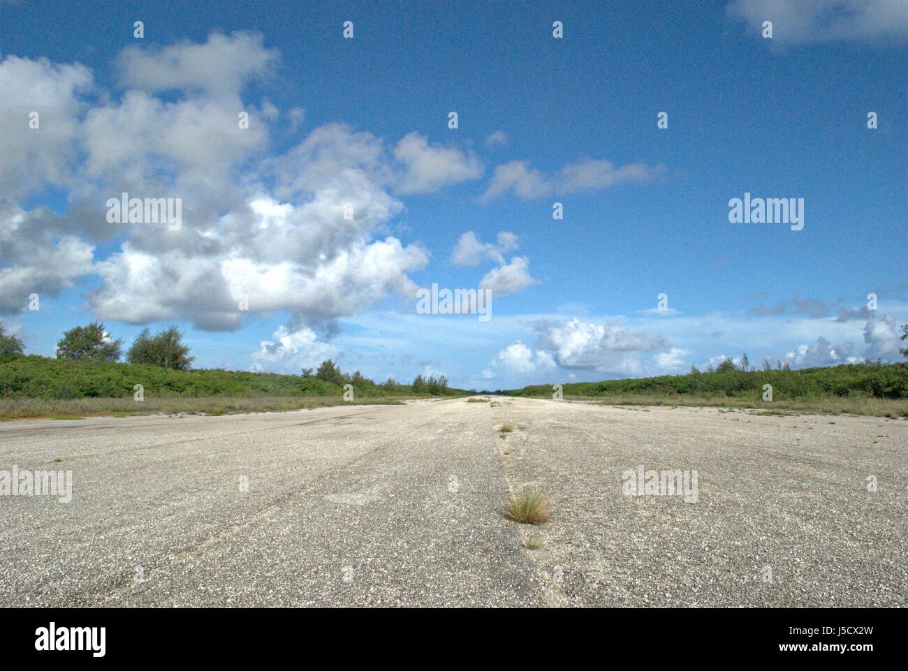 World War 11 Runway Able airfield, Tinian, Northern Mariana Islands Stock Photo