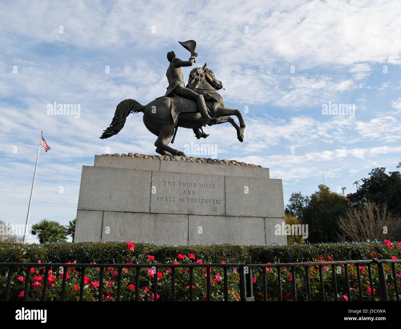Jackson monument, New Orleans The sculpture of Andrew Jackson right in