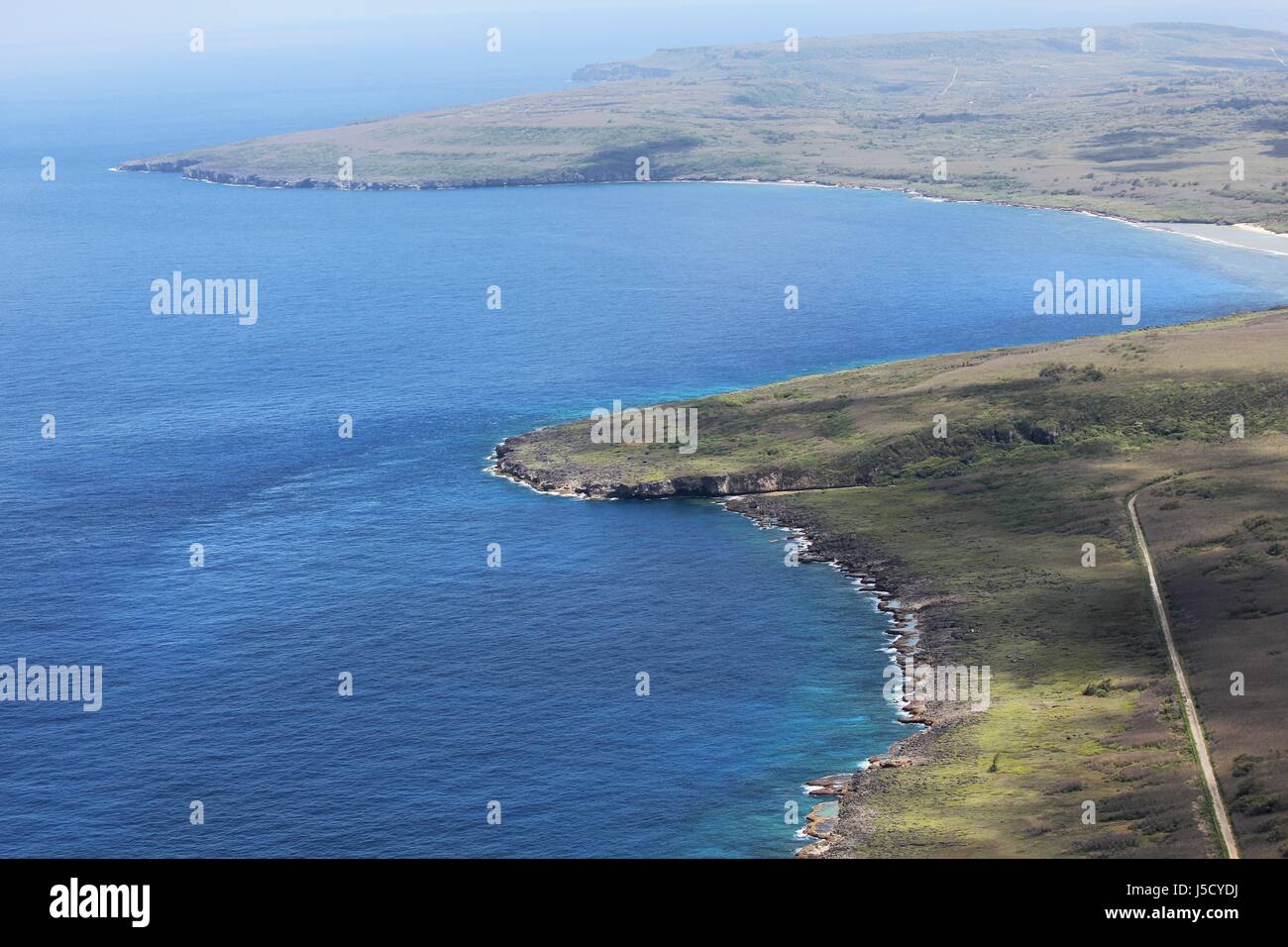 Northfield, Tinian aerial view, Northern Mariana Islands Stock Photo