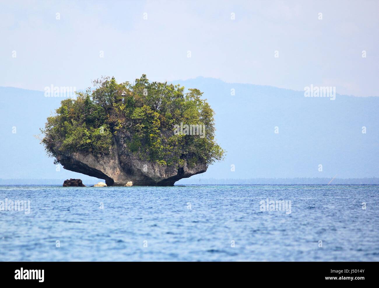 Small rock island, Surigao del Sur, Philippines A small rock island is Cantilan, Surigao del Sur always attracts the attention of locals and tourists. Stock Photo