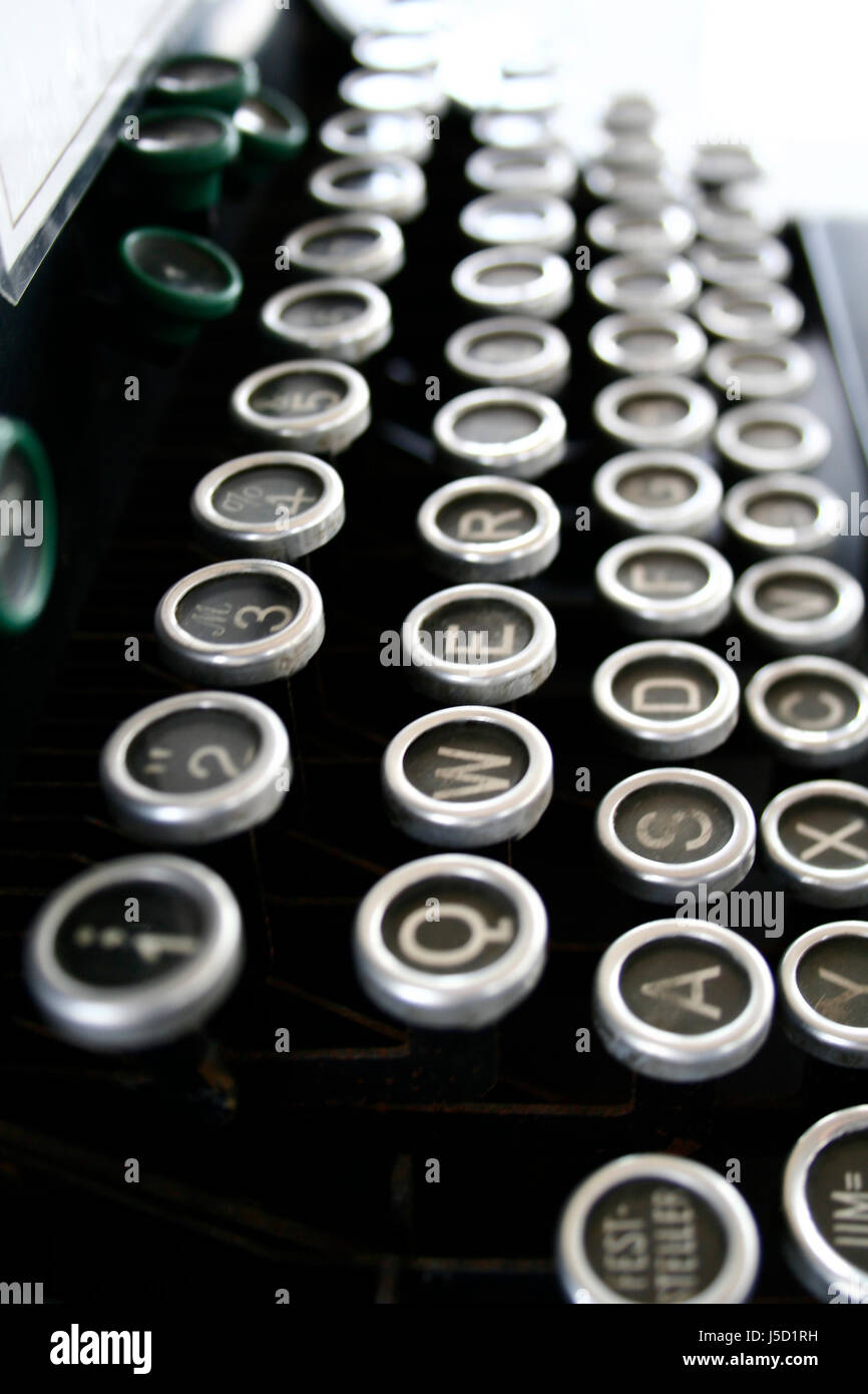 w e r t,old typewriter 2 Stock Photo