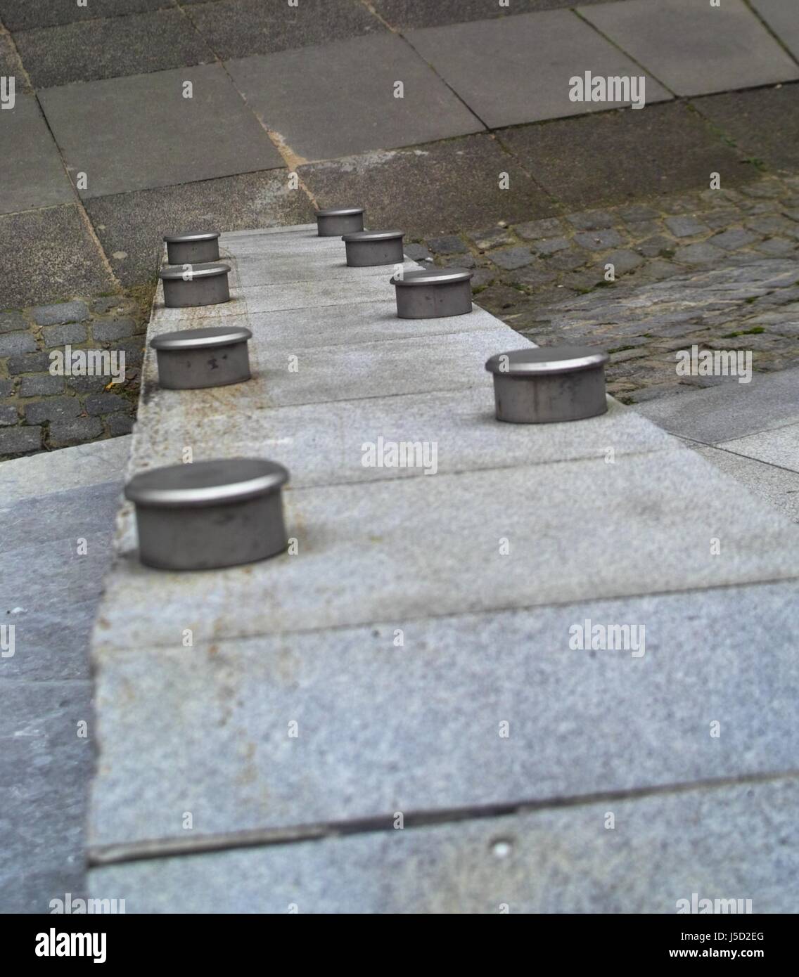 stairs marble smooth slippery brake chute slip prevention of accidents Stock Photo