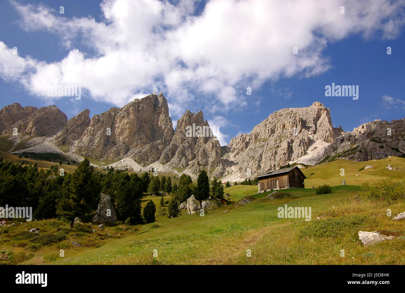 mountains dolomites south tyrol alpine yoke grdnertal path italy alto adige Stock Photo
