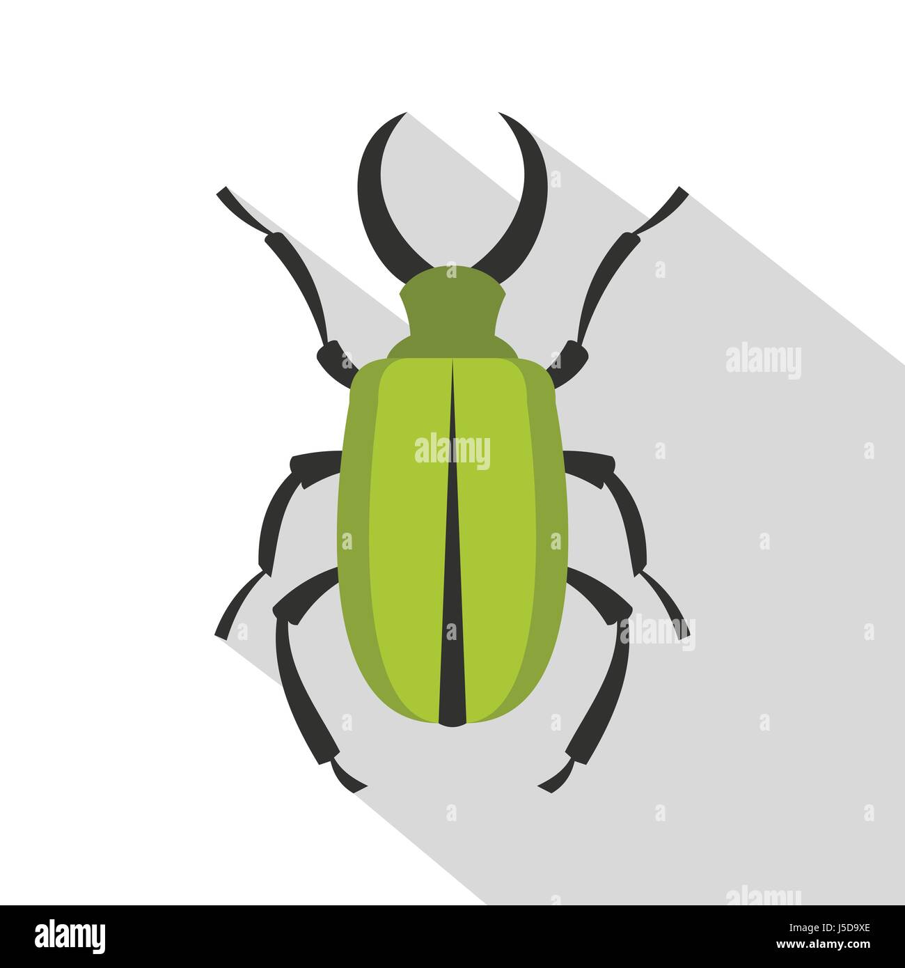 Green bug icon. Flat illustration of green bug vector icon for web ...