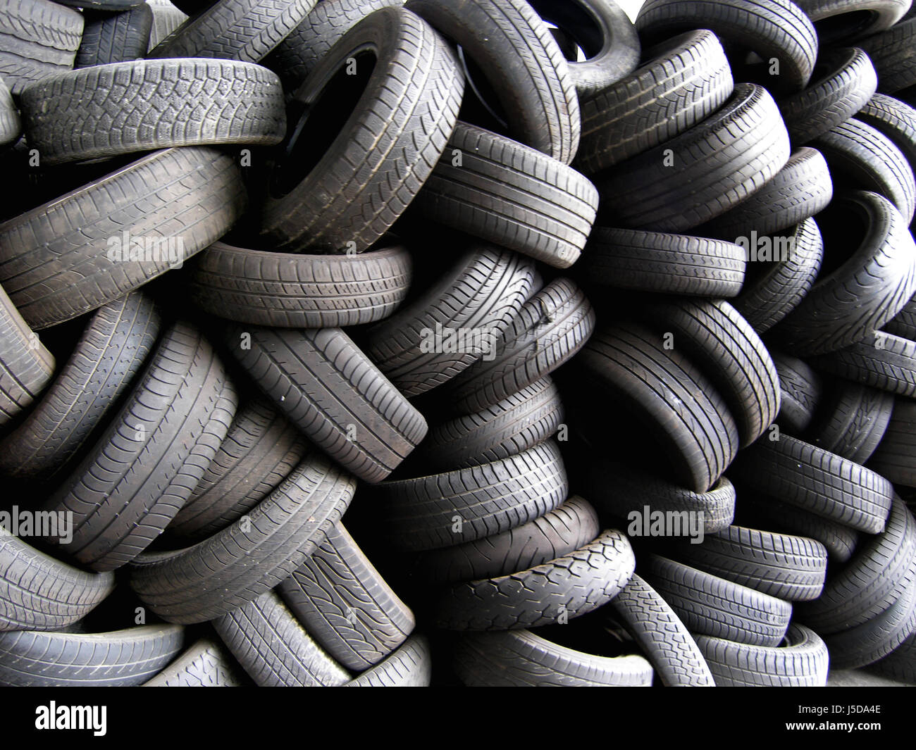 car tire garage tyre tire tyres profile stacked workshop snow tyre mull refuse Stock Photo