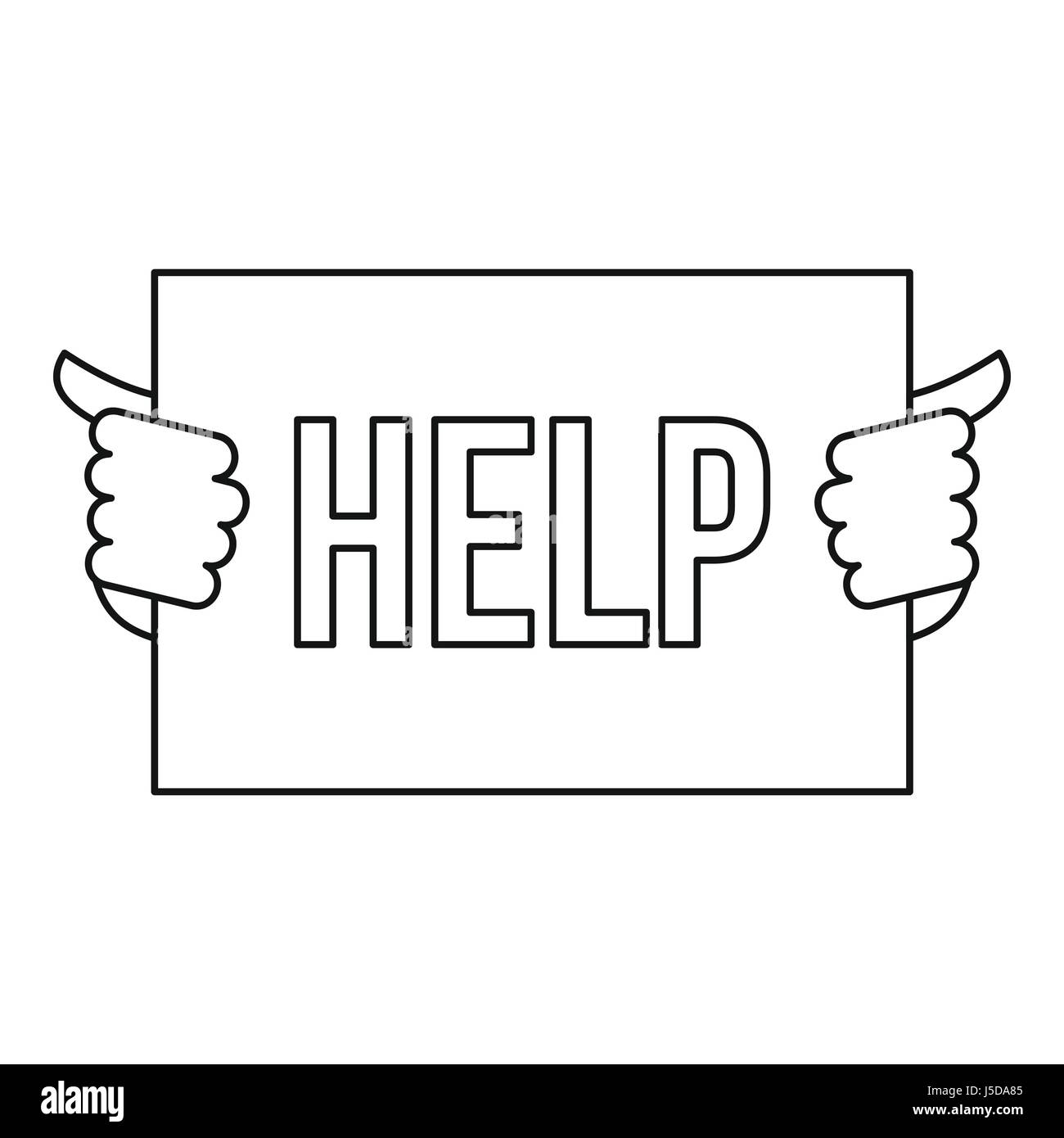 Help icon. Outline illustration of help vector icon for web Stock ...