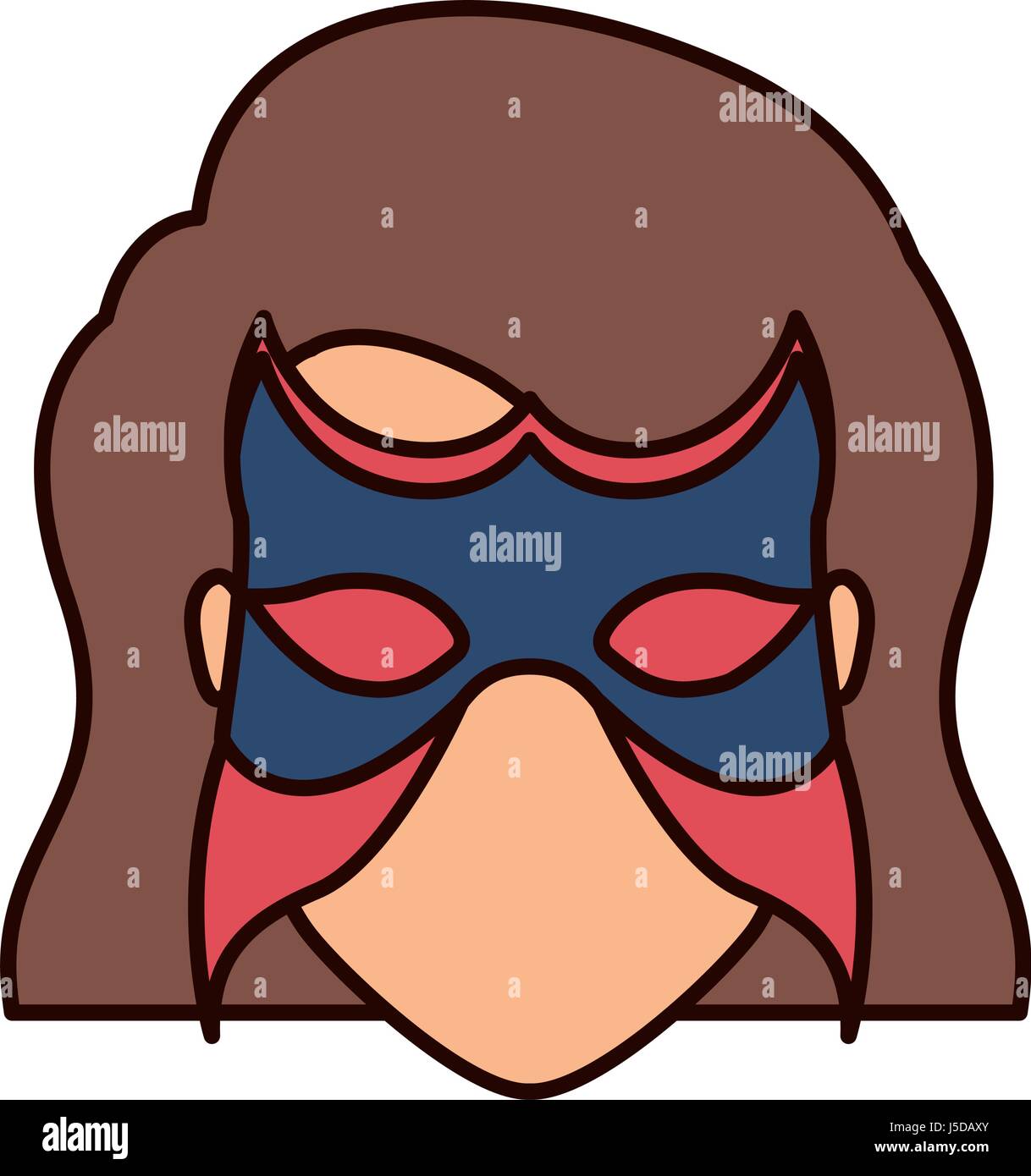 Colorful Silhouette With Faceless Woman Superhero With Short Hair