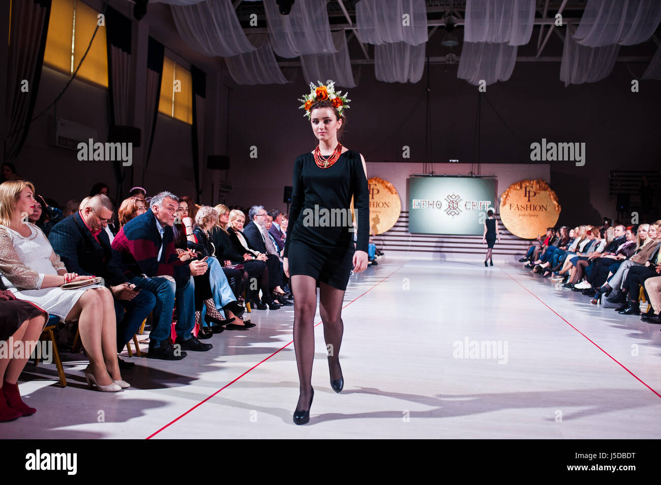 Ternopil, Ukraine - May 12, 2017: Fashion models wearing traditional ...