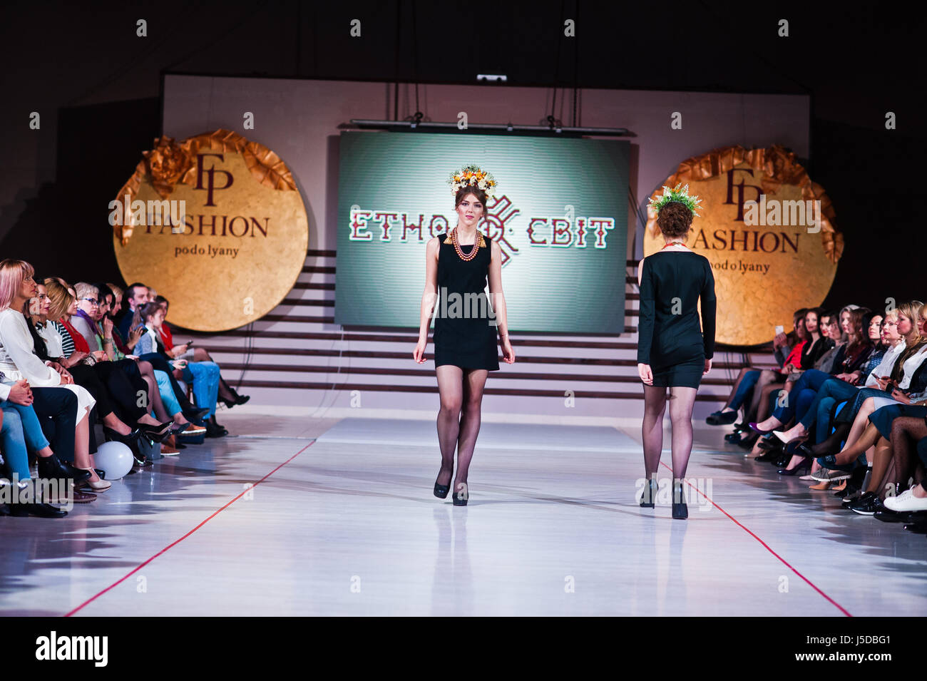 Ternopil, Ukraine - May 12, 2017: Fashion models wearing traditional ...