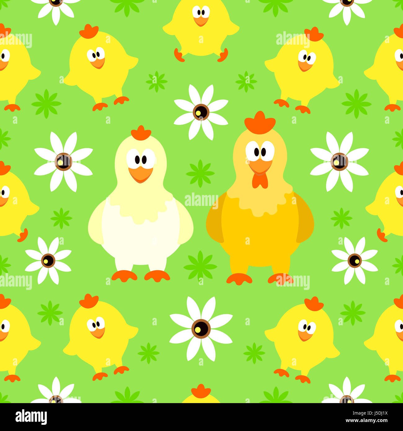 Seamless background with funny chicken Stock Photo - Alamy
