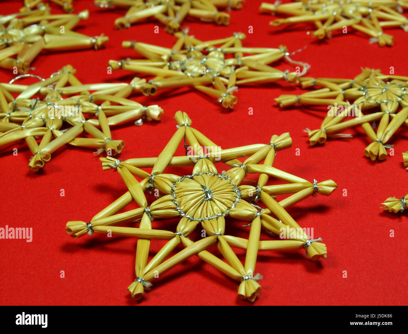 straw do handicrafts christmas decorations stars asterisks star christmas Stock Photo