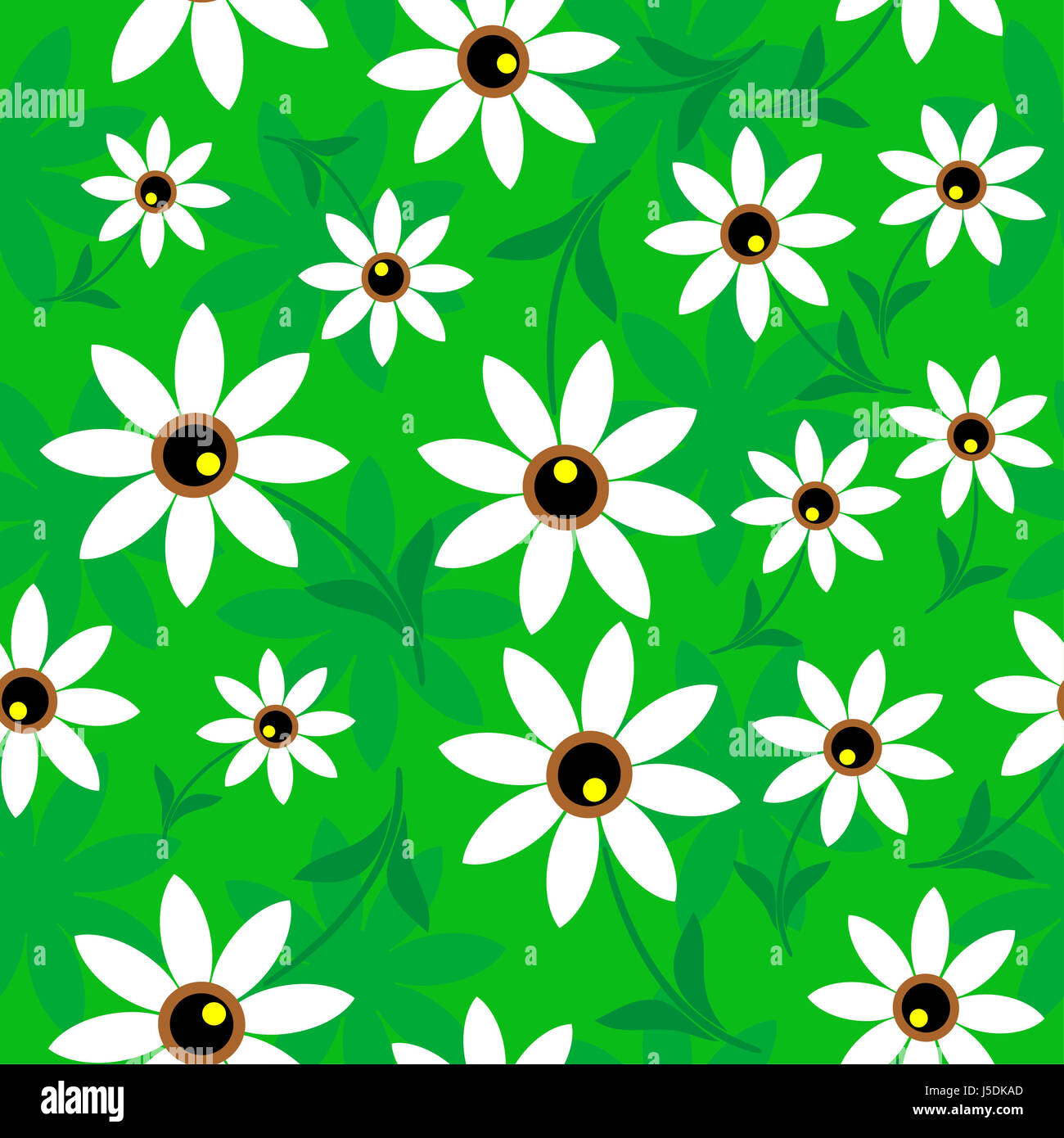 Seamless vector background with flowers Stock Photo - Alamy