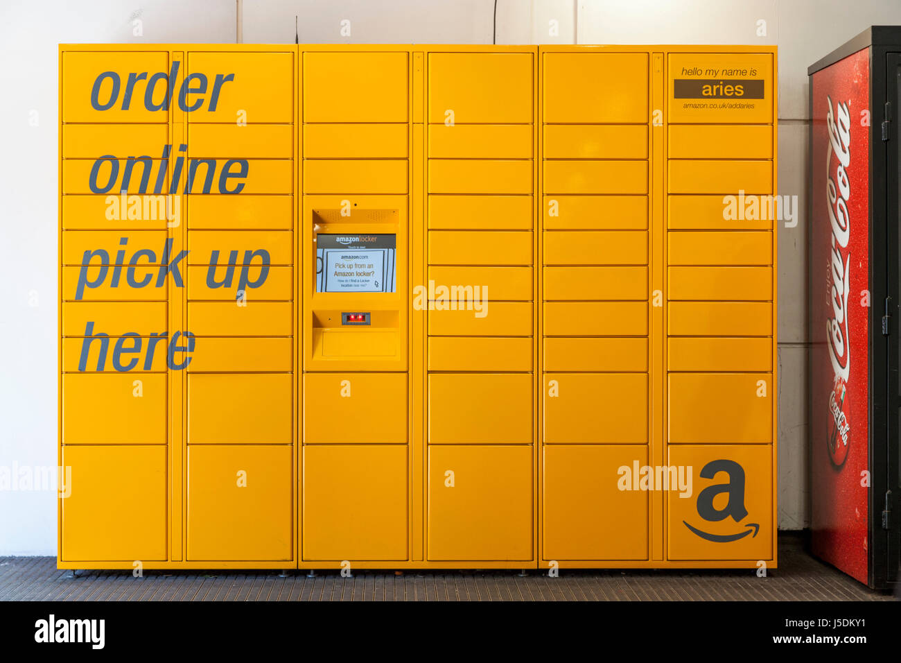 Amazon Locker, online pick up lockers in Nottingham, England, UK Stock Photo
