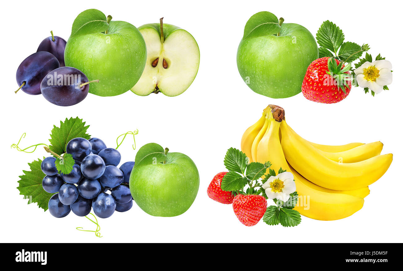 Collection of fruits isolated on white background Stock Photo - Alamy