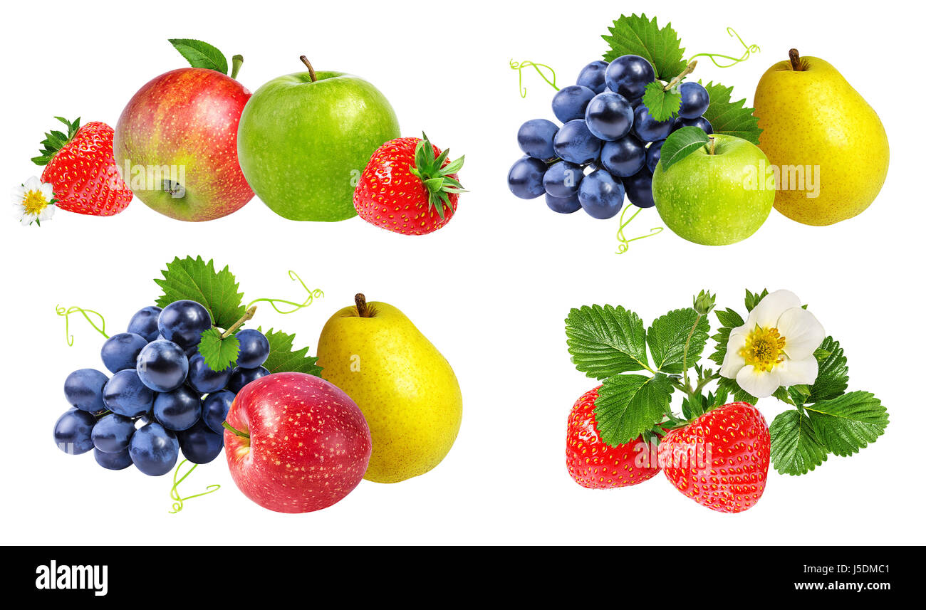 Collection of fruits isolated on white background Stock Photo - Alamy