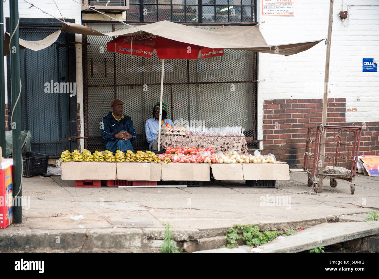 Street vendors, White River, South Africa Stock Photo