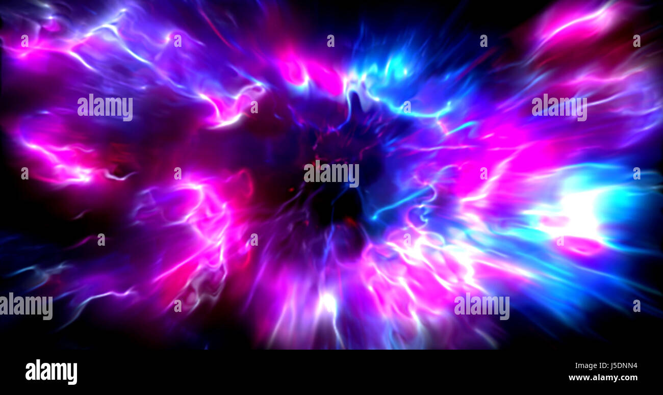 Сolorful abstract  radiant flash. Explosion hyper acceleration race for speed in futuristic outer space. Stock Photo