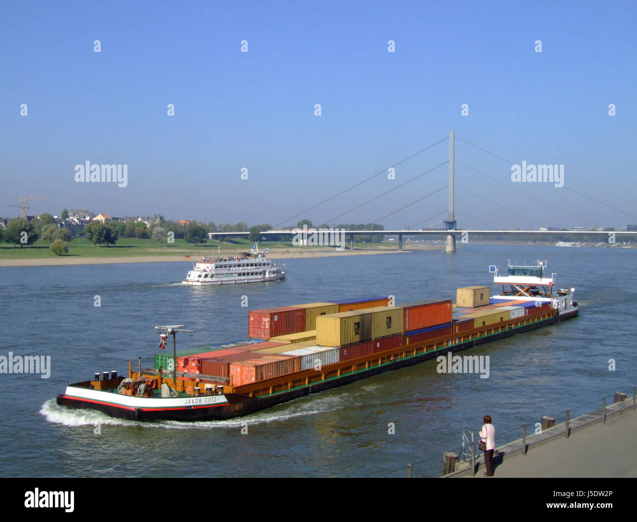 bridge rhine container ship navigation container containers sailing