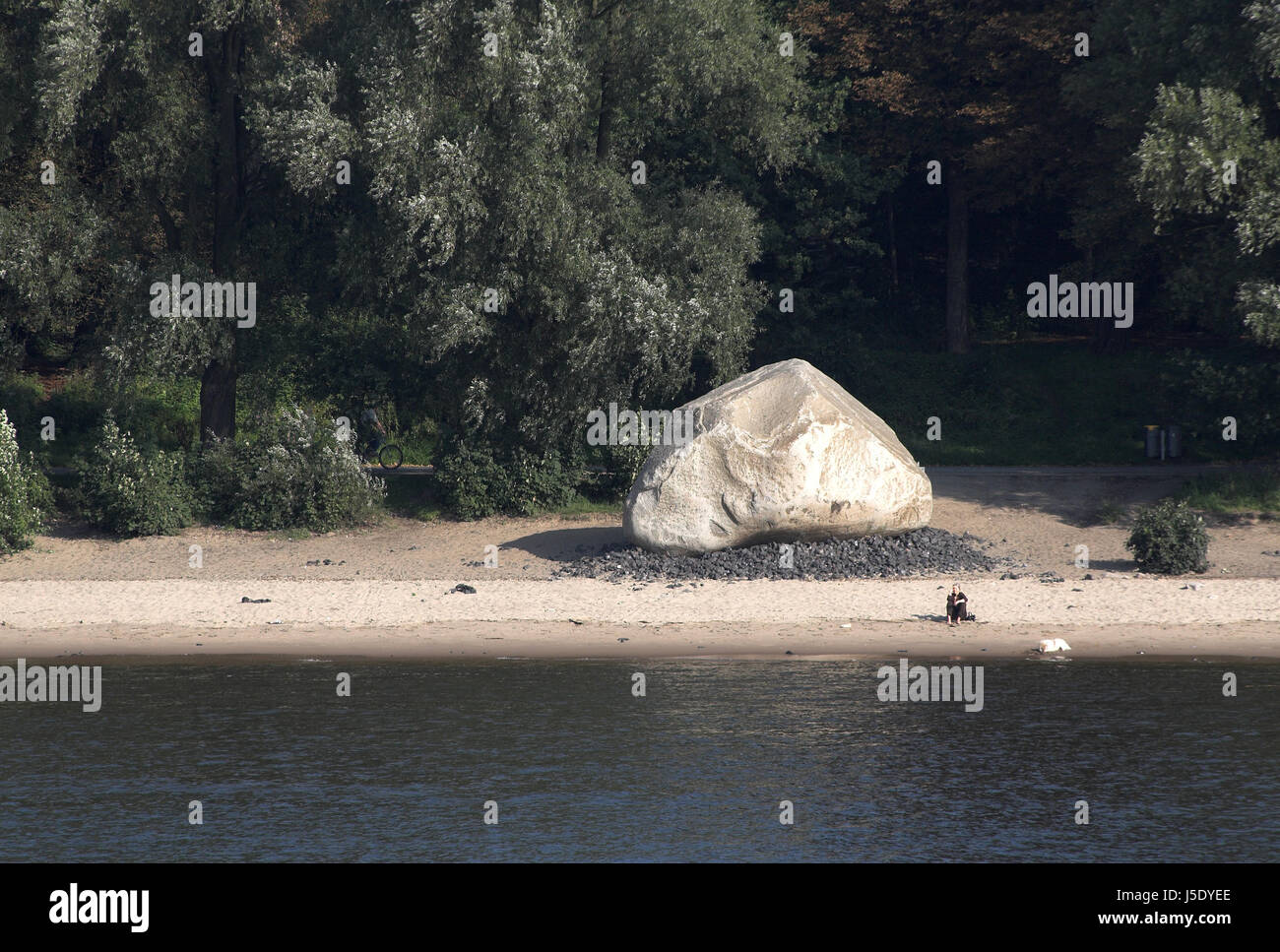 findling on the elbe Stock Photo