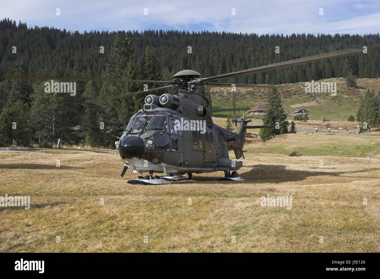 mountains alps aircrafts switzerland manoeuvre helicopter fascination Stock Photo