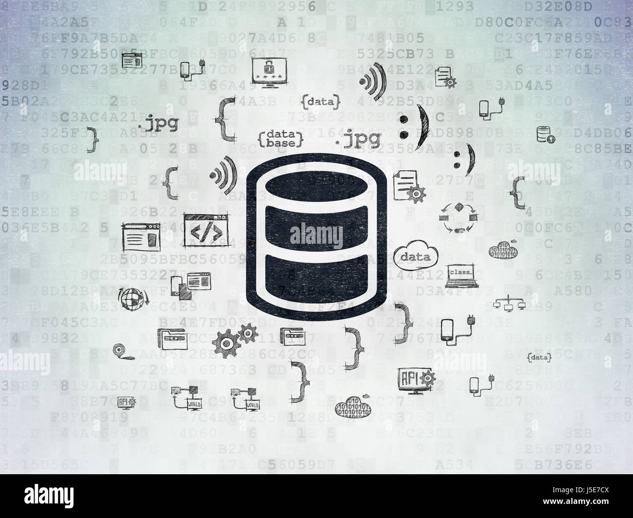 Database concept: Database on Digital Data Paper background Stock Photo ...